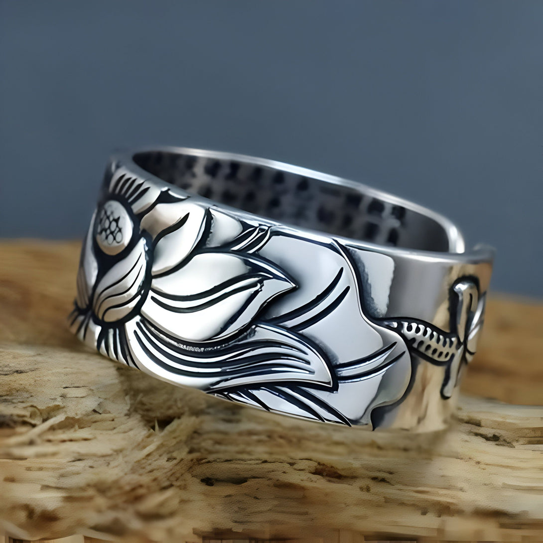 Bague Lotus Argent 999 Femme
