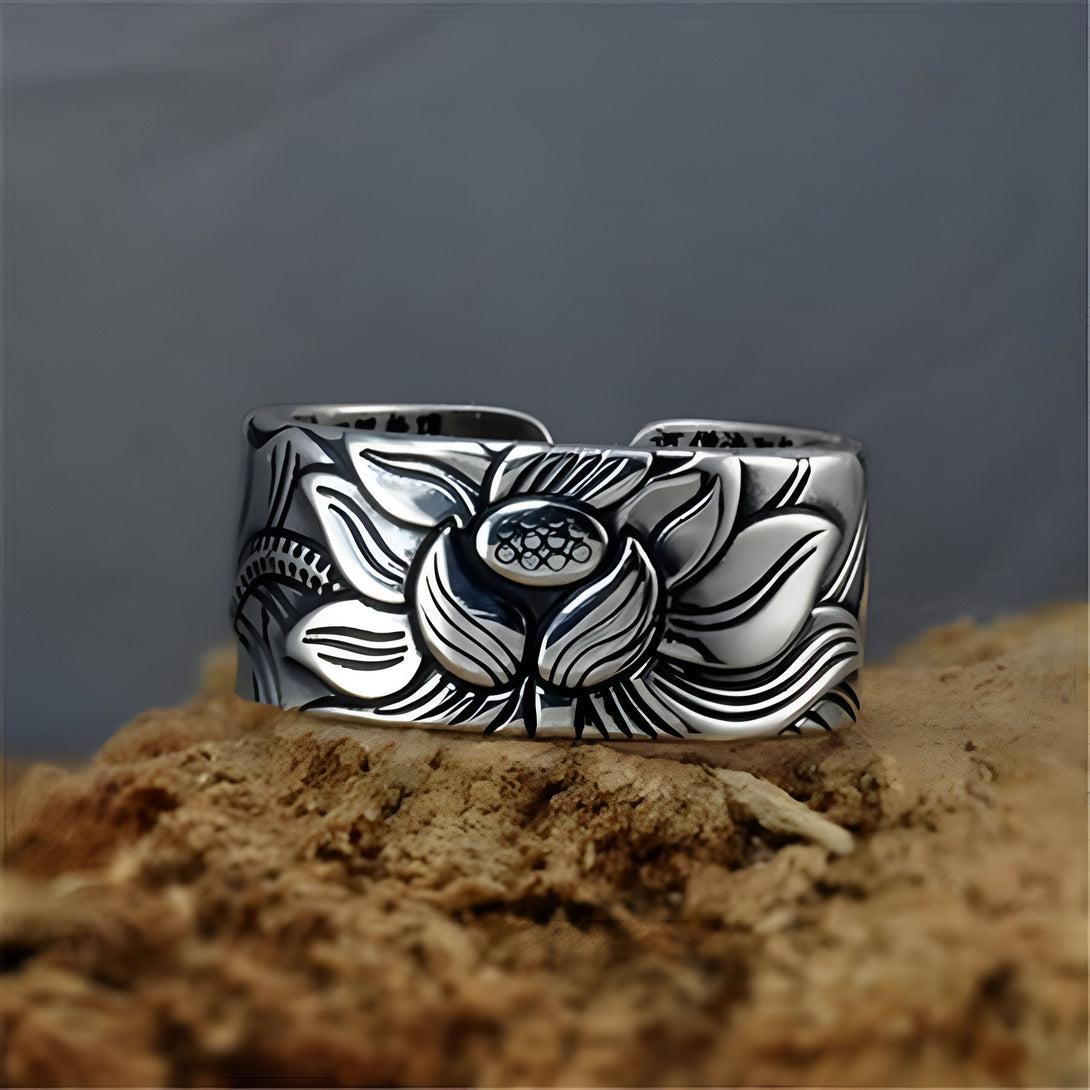 Bague Lotus Argent 999 Femme
