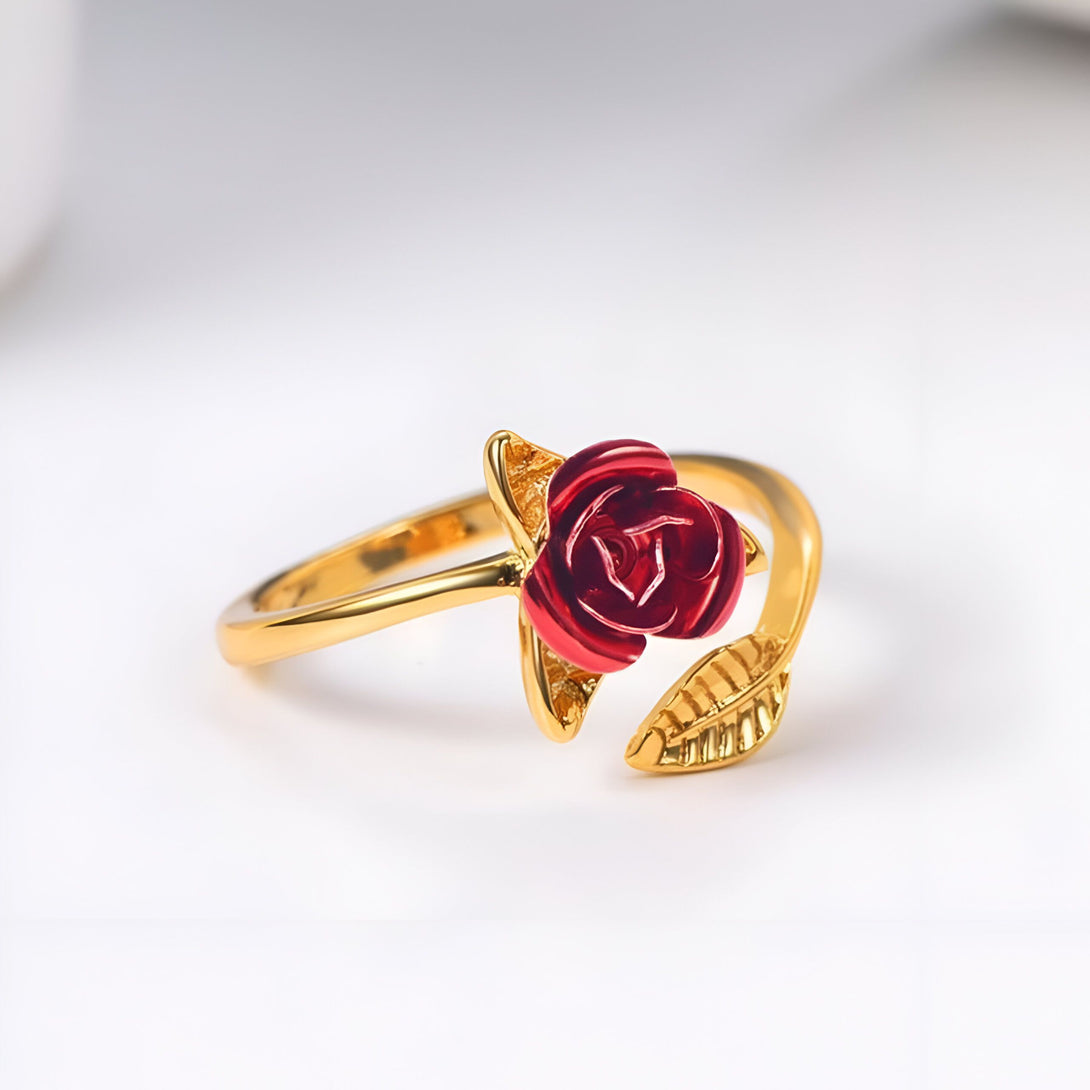 Bague Rose Or Ajustable Femme
