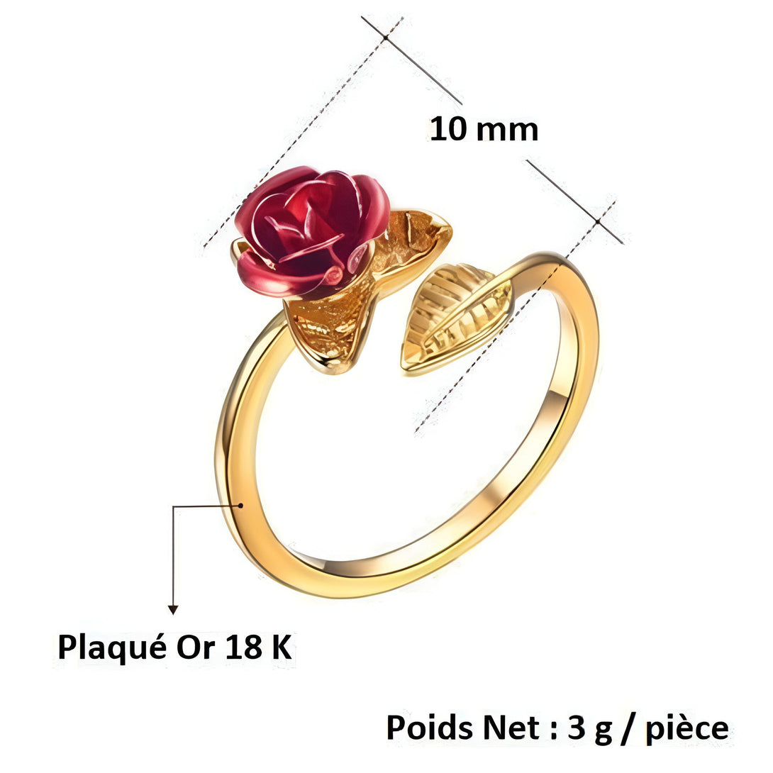 Bague Rose Or Ajustable Femme
