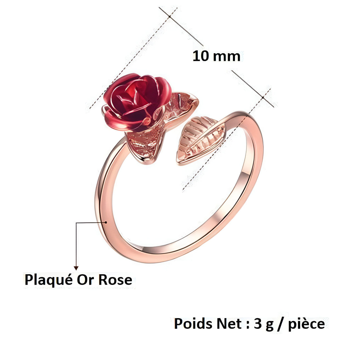 Bague Rose Or Ajustable Femme
