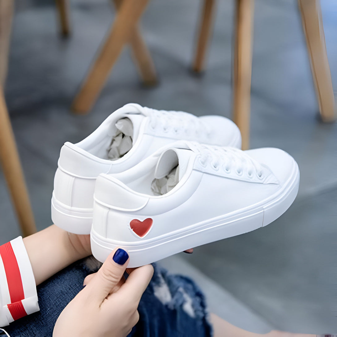 Baskets Femme Coeur Blanches
