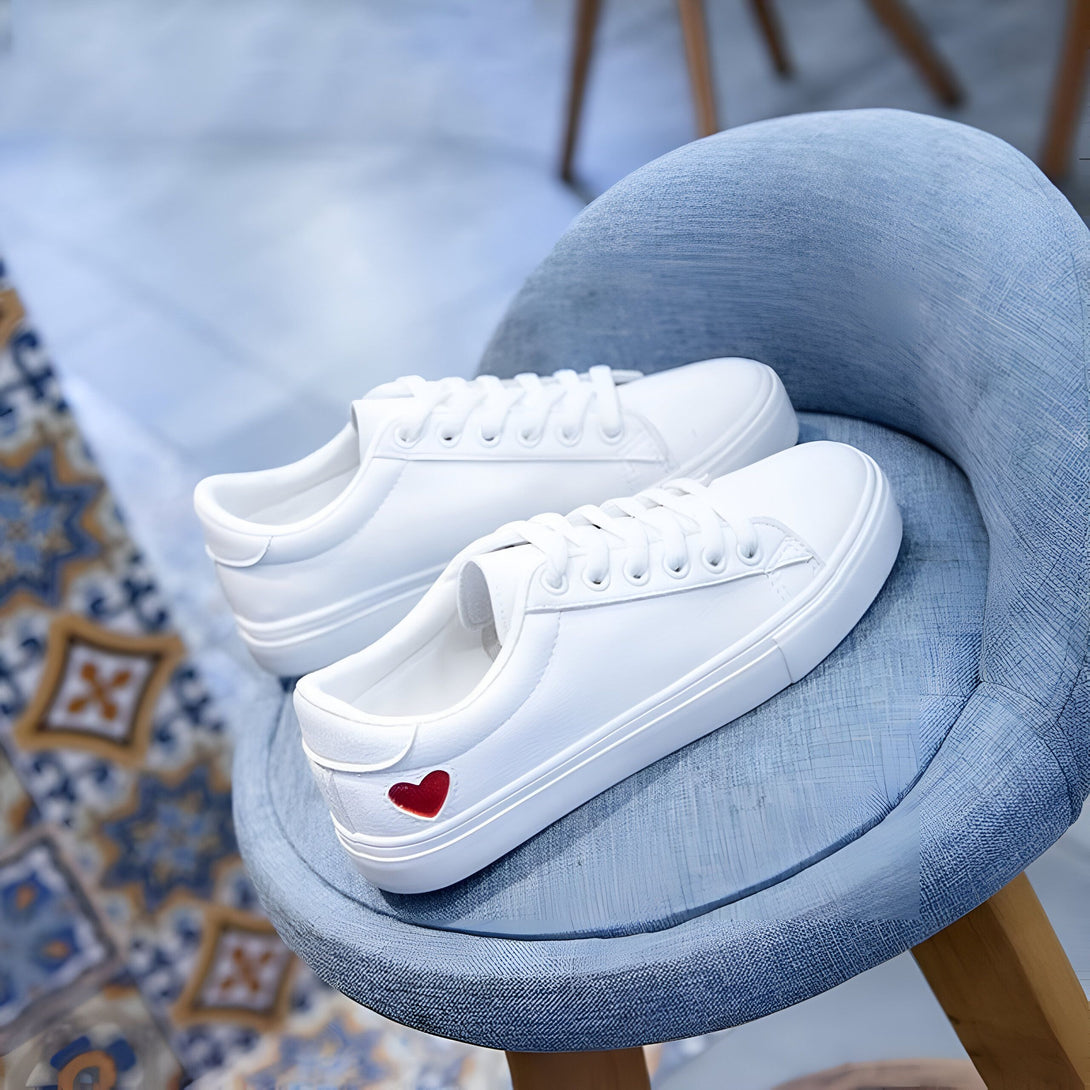 Baskets Femme Coeur Blanches
