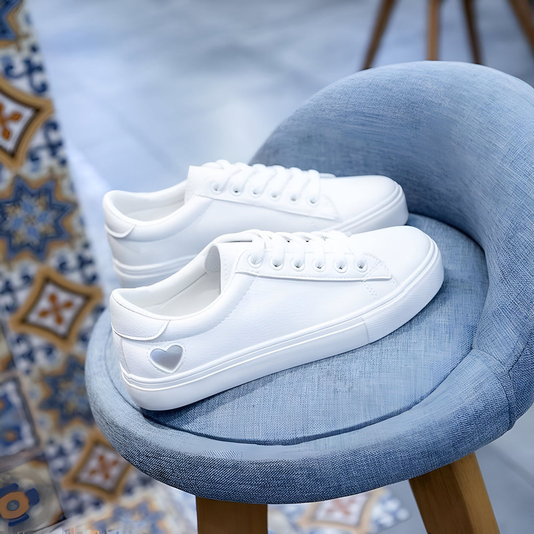 Baskets Femme Coeur Blanches
