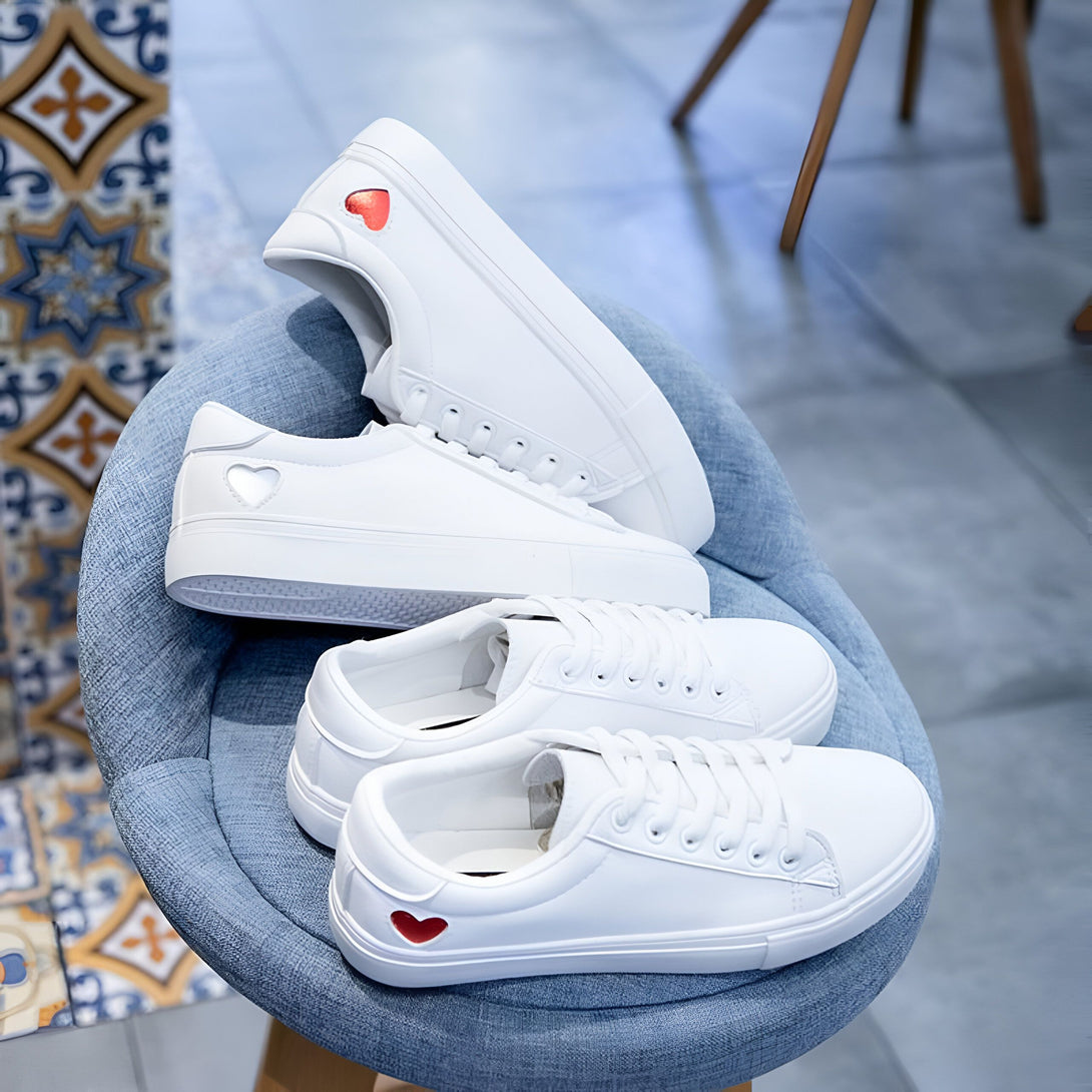 Baskets Femme Coeur Blanches
