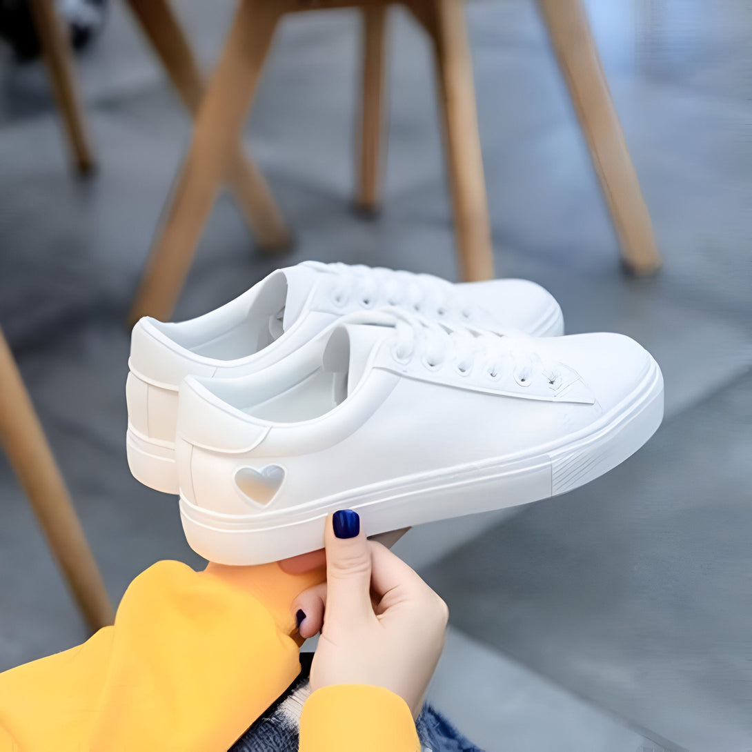 Baskets Femme Coeur Blanches
