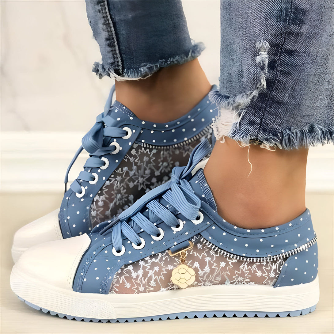 Baskets Femme Denim Dentelles
