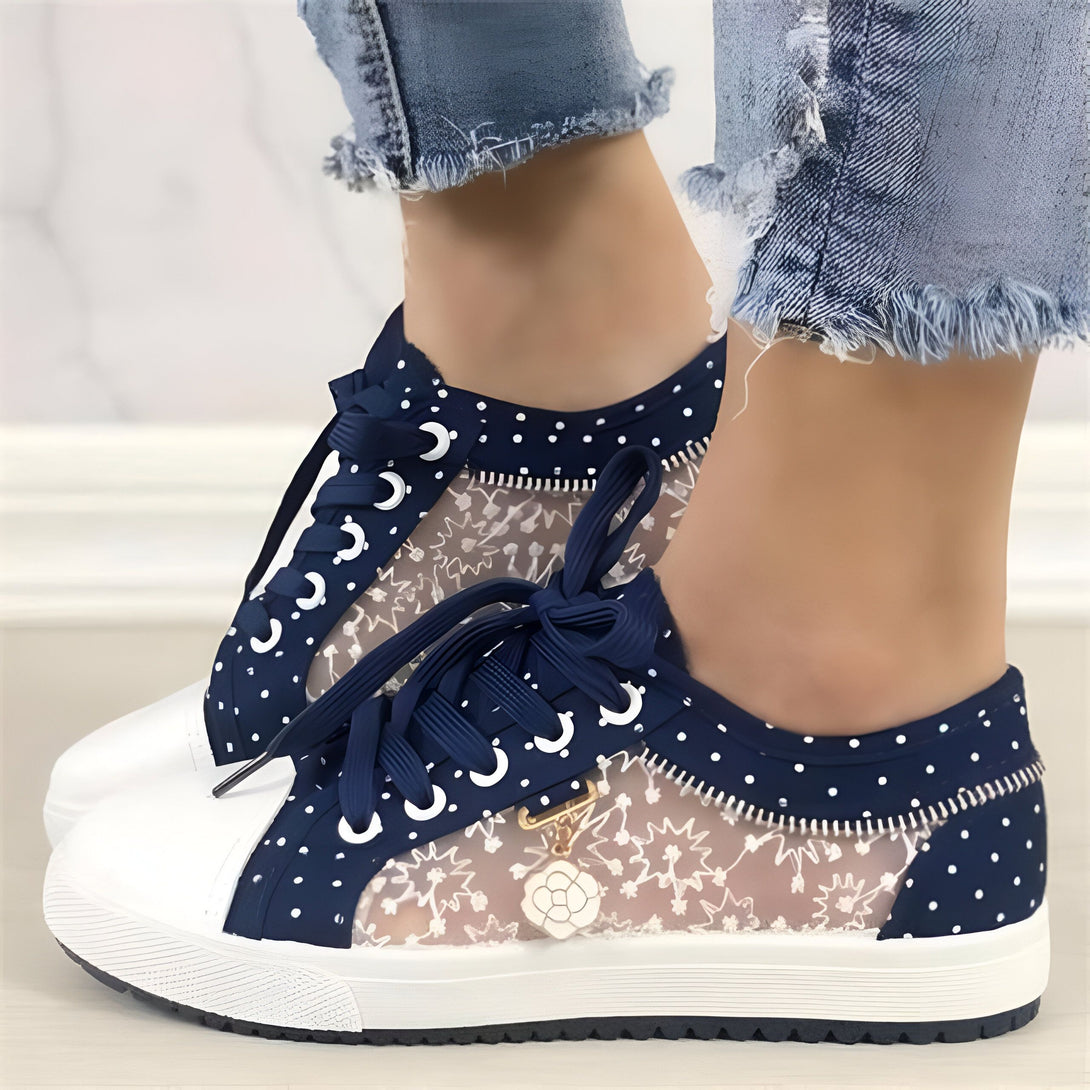 Baskets Femme Denim Dentelles
