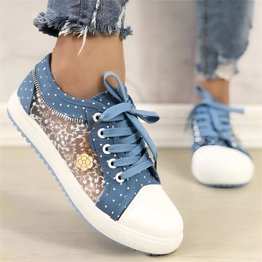 Baskets Femme Denim Dentelles
