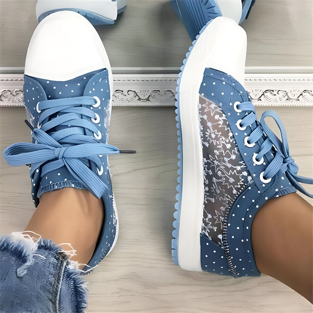 Baskets Femme Denim Dentelles
