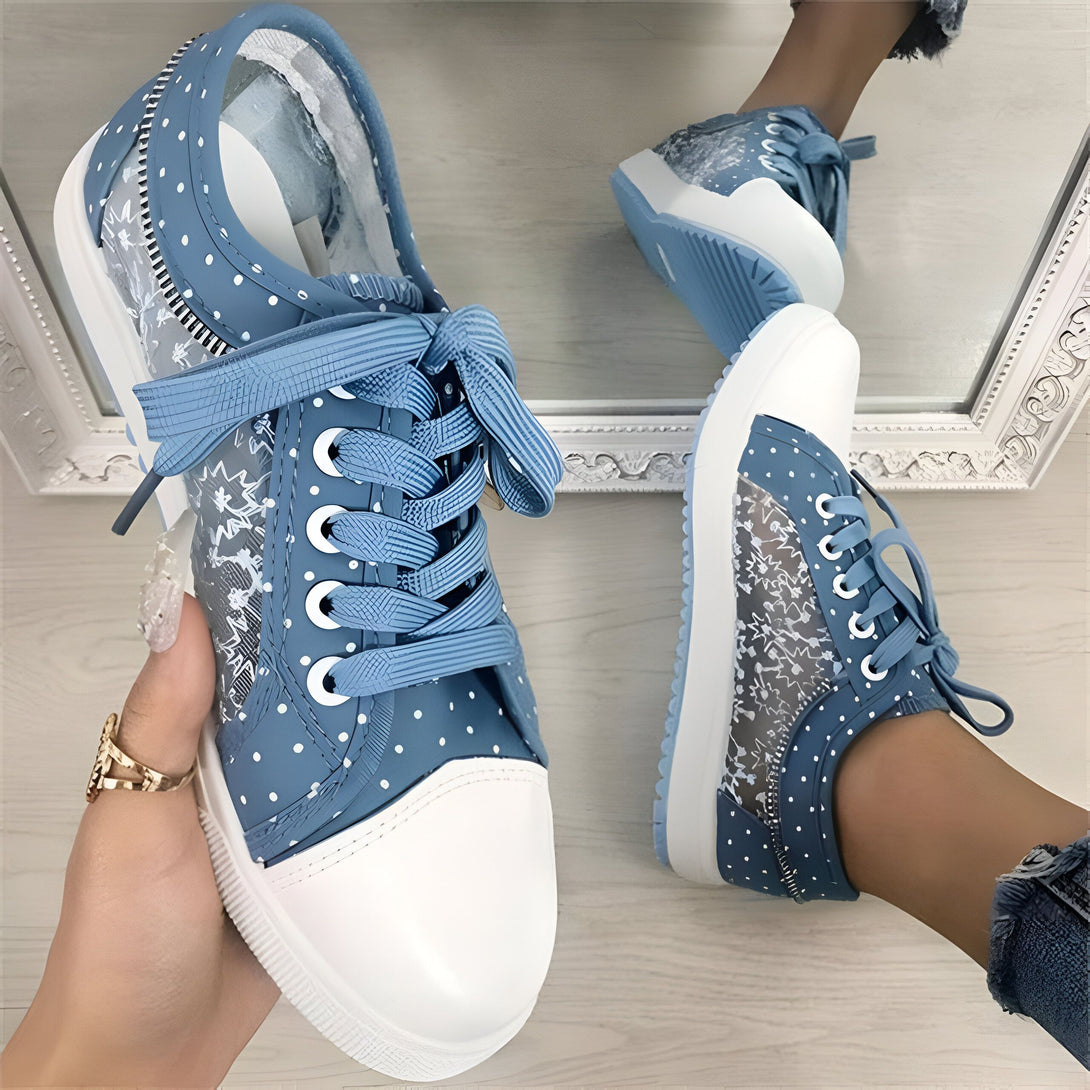 Baskets Femme Denim Dentelles
