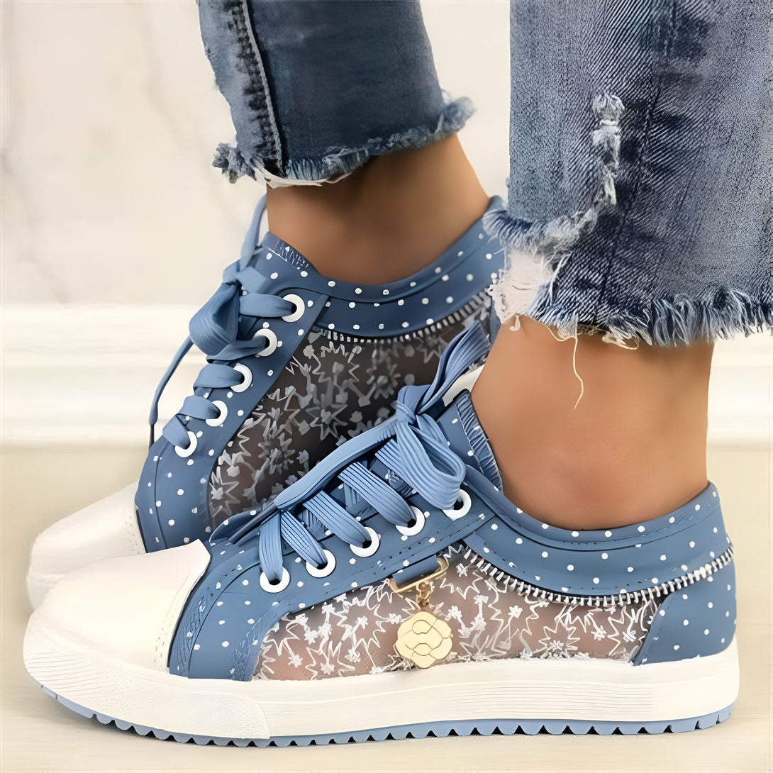 Baskets Femme Denim Dentelles
