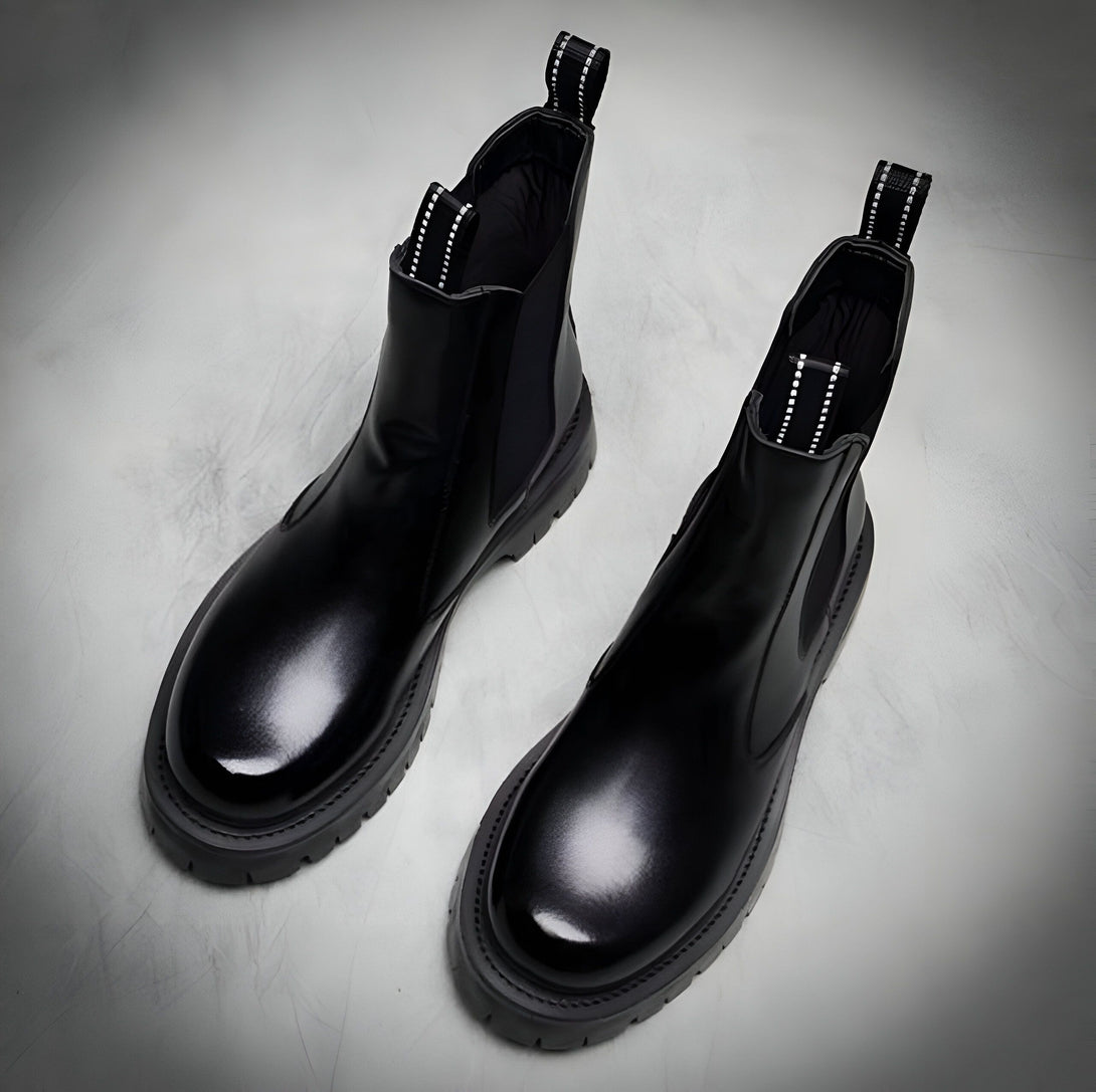 Bottes Chelsea Femme Plates noires
