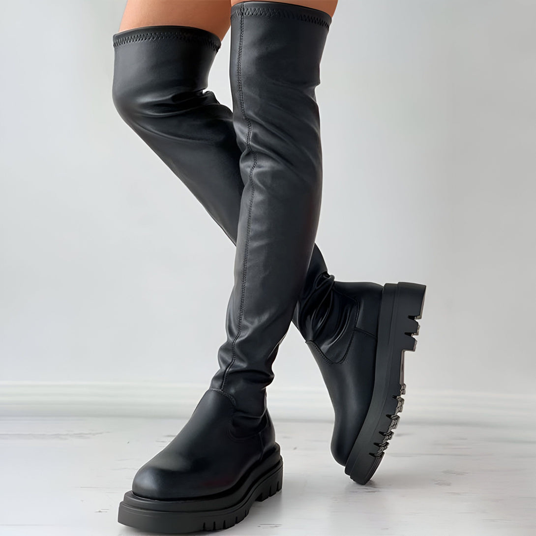 Bottes Femme Hautes Plateformes Hiver
