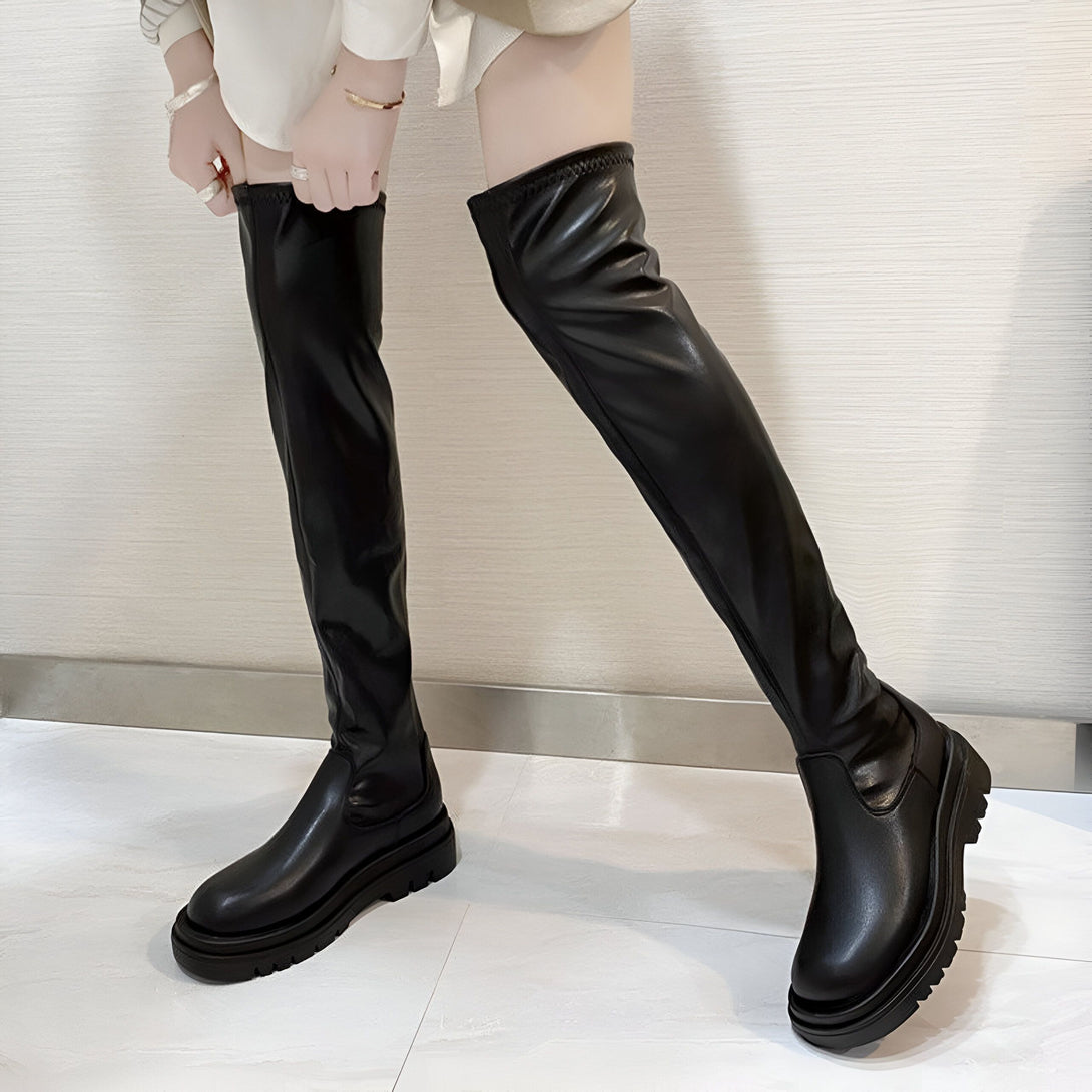 Bottes Femme Hautes Plateformes Hiver
