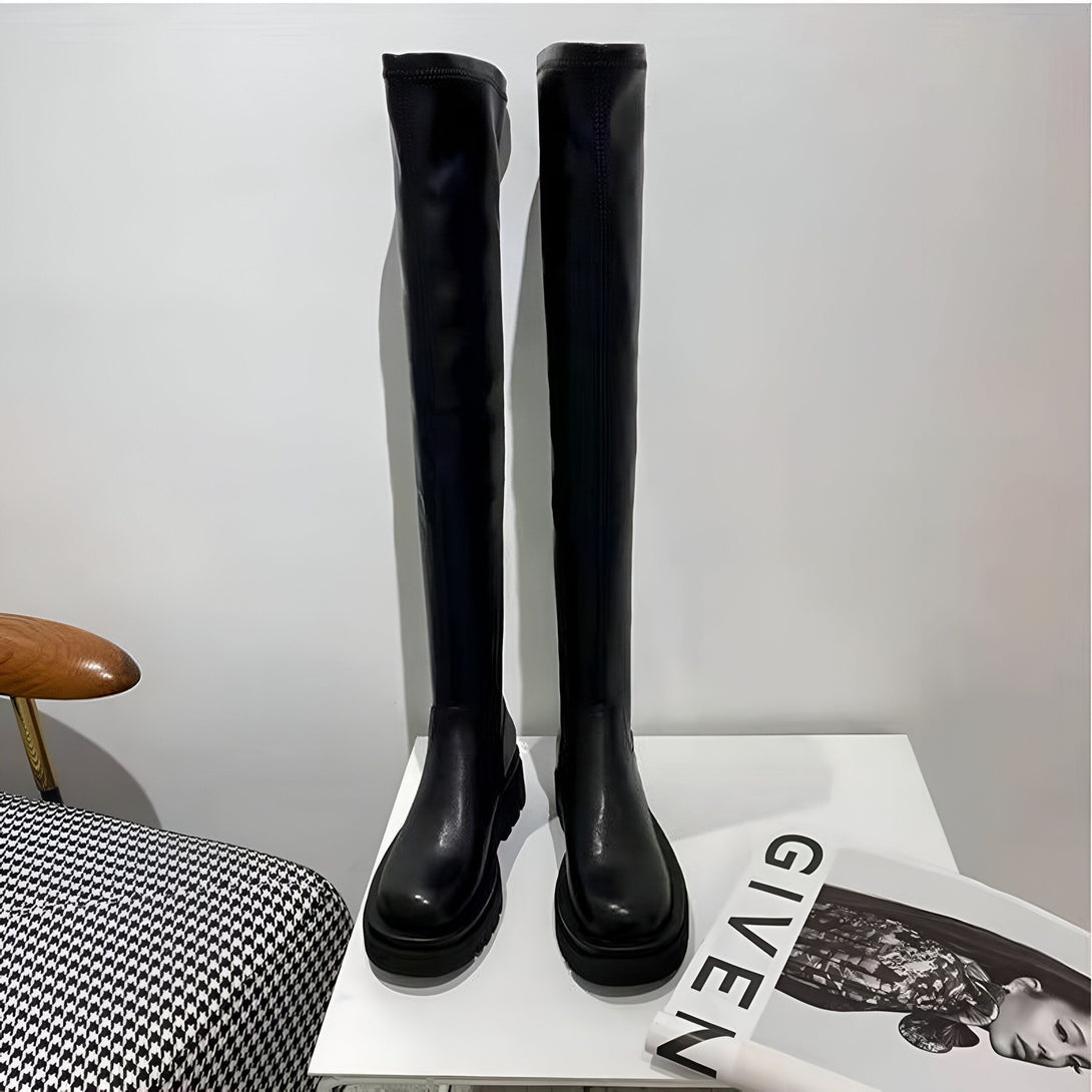 Bottes Femme Hautes Plateformes Hiver
