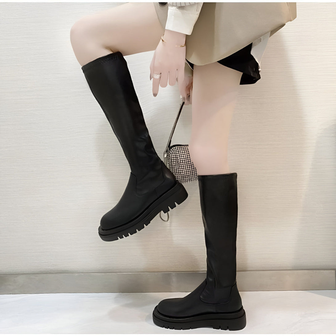 Bottes Femme Hautes Plateformes Hiver
