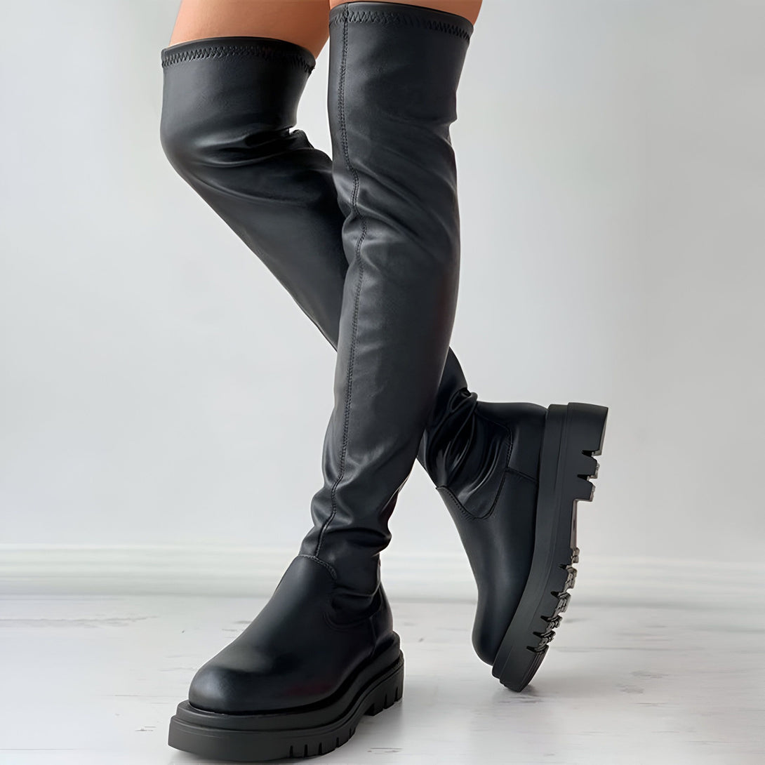 Bottes Femme Hautes Plateformes Hiver
