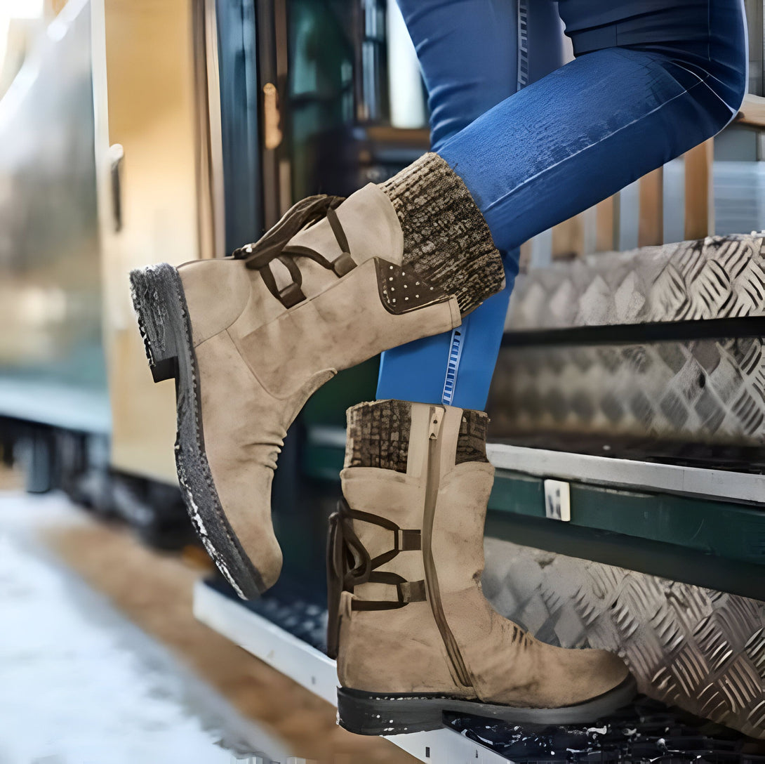 Bottes Femme Mi-Mollet Chaudes
