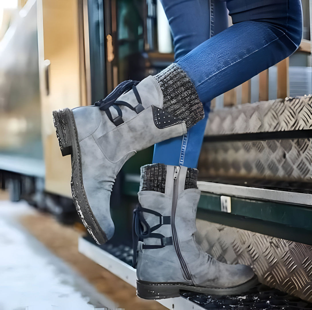 Bottes Femme Mi-Mollet Chaudes
