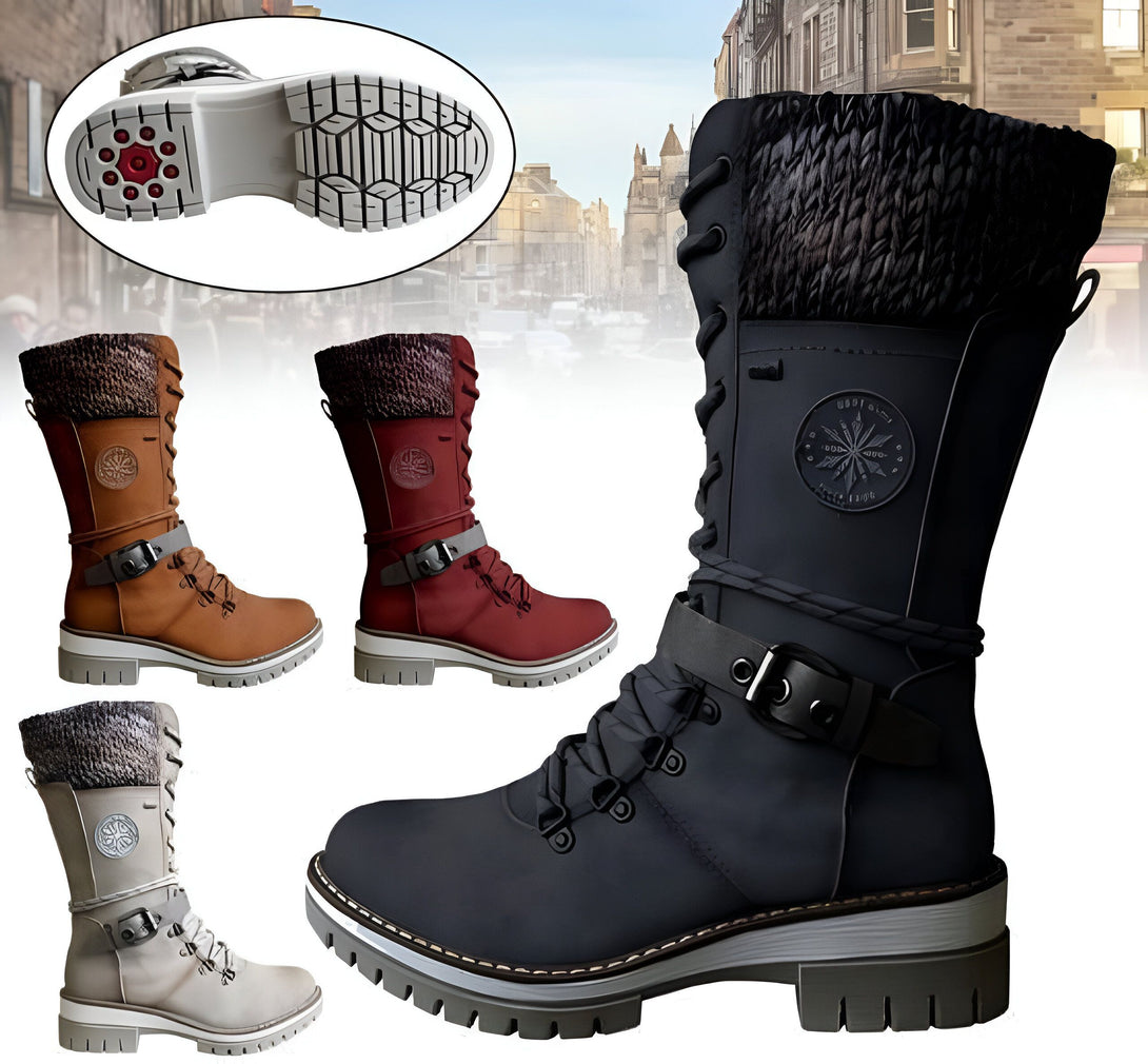 Bottes Femme Mi-Mollet Tricotées - Chaudes et Confortables
