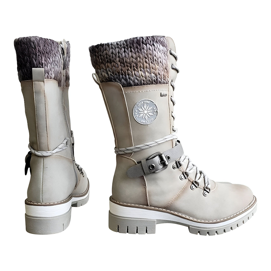 Bottes Femme Mi-Mollet Tricotées - Chaudes et Confortables
