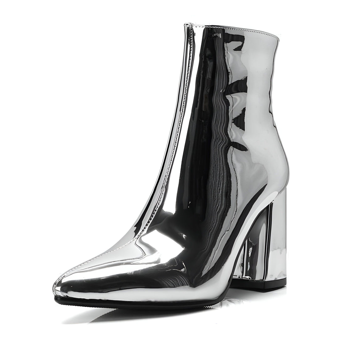 Bottillons Brillants Femme Talon Bloc
