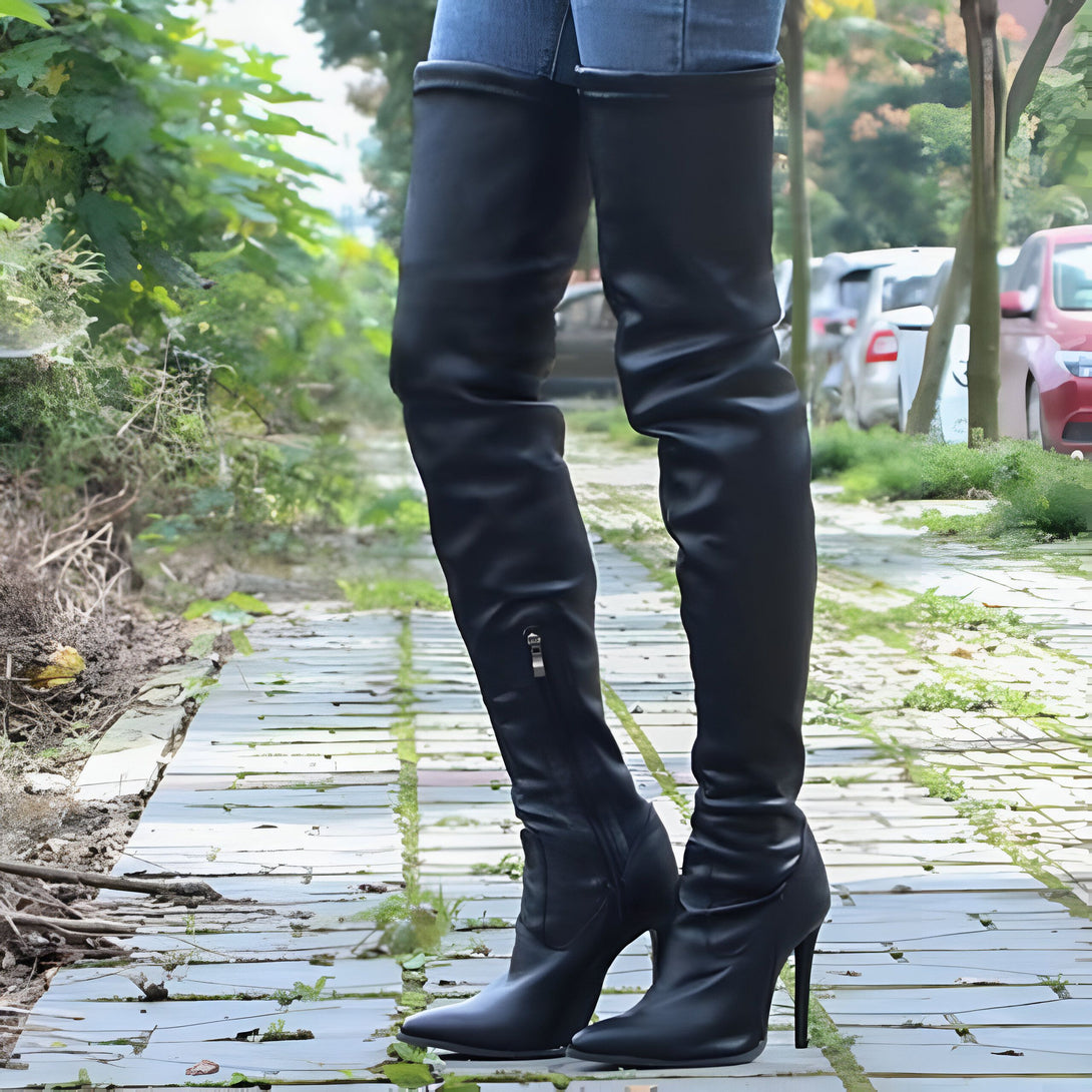 Bottines Cuissardes Femme Talon Aiguille
