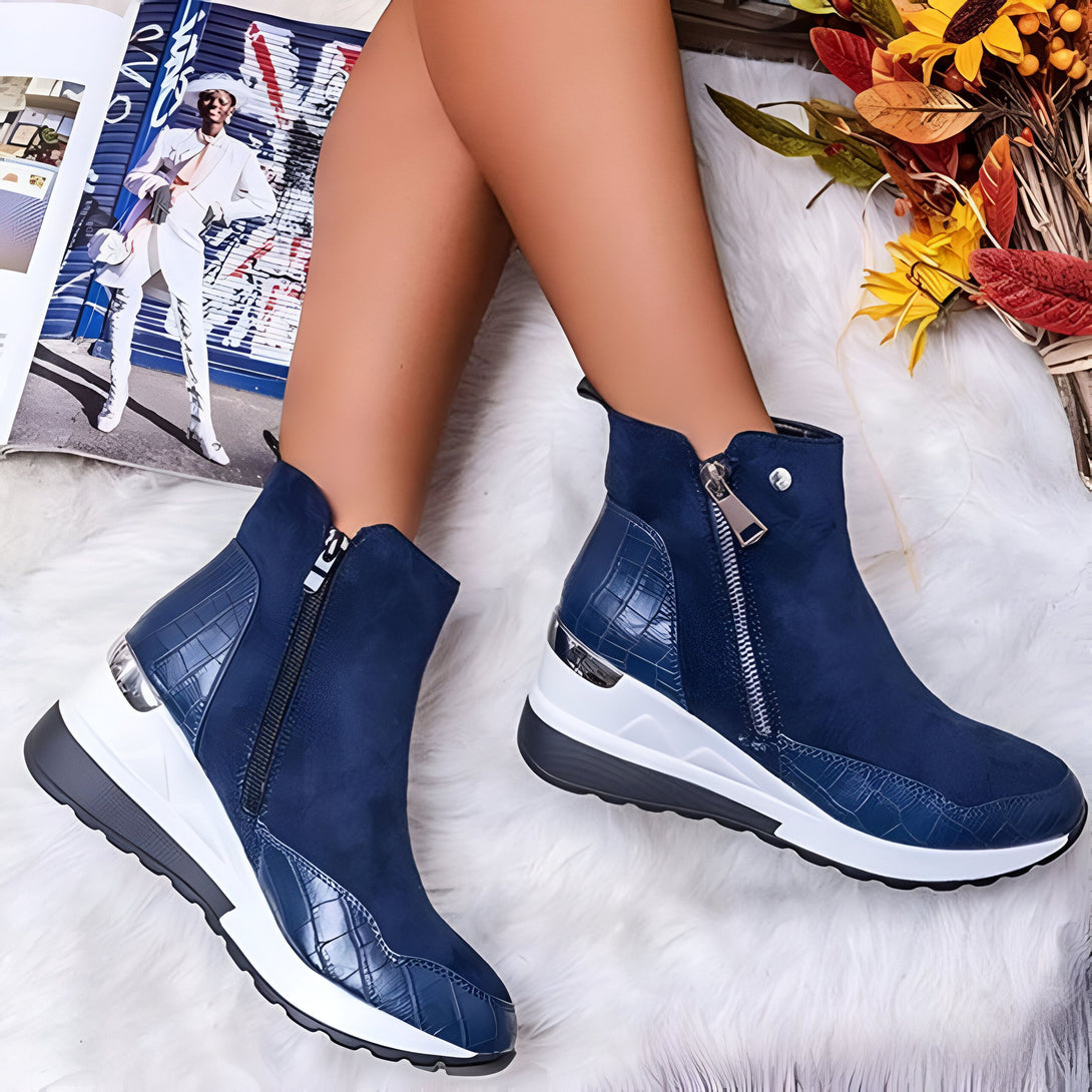 Bottines Femme Compensees Zip
