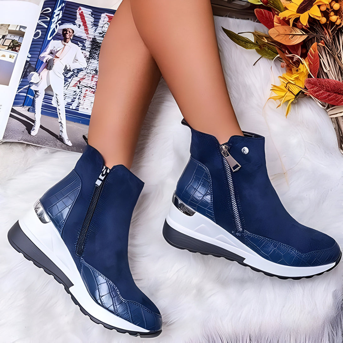Bottines Femme Compensees Zip

