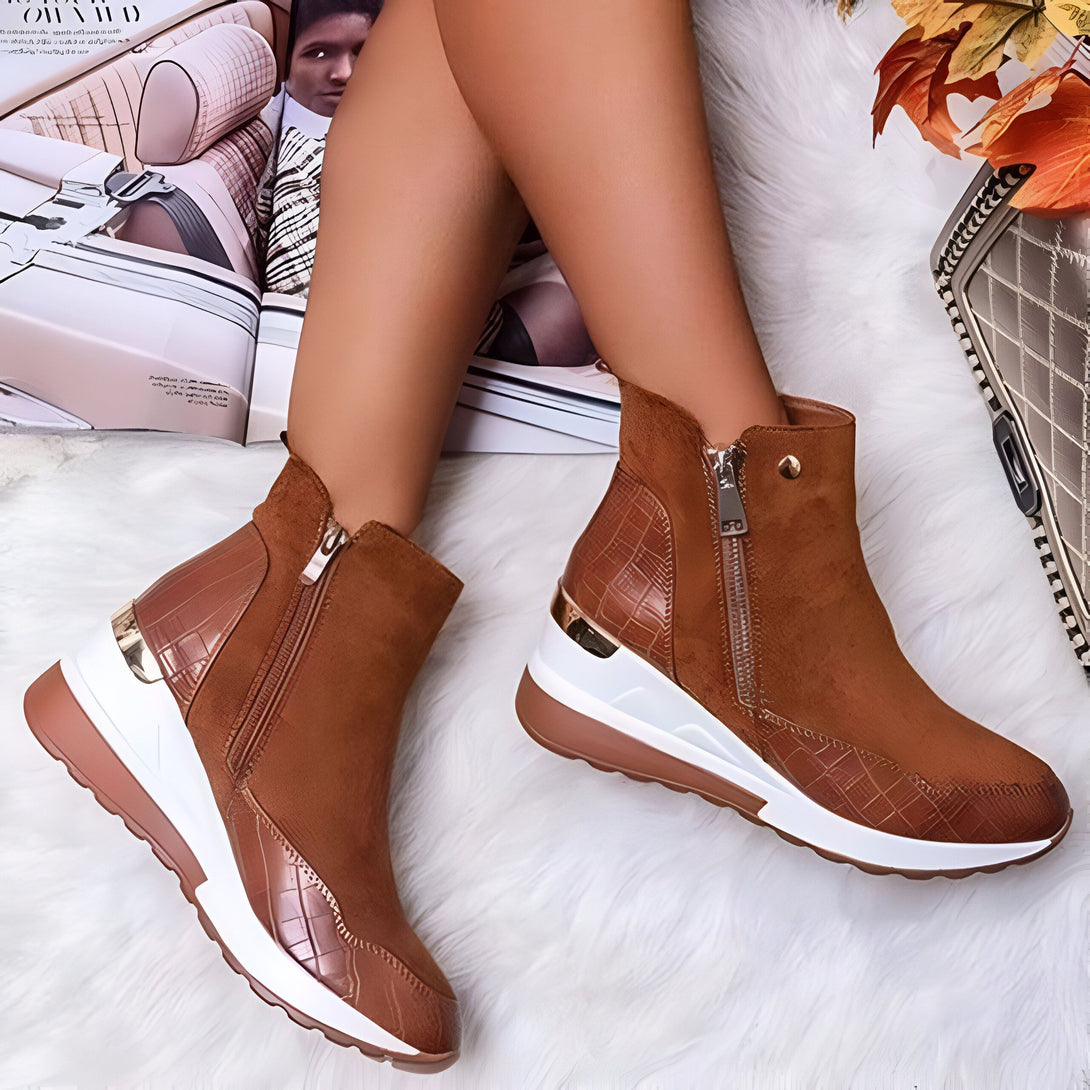 Bottines Femme Compensees Zip
