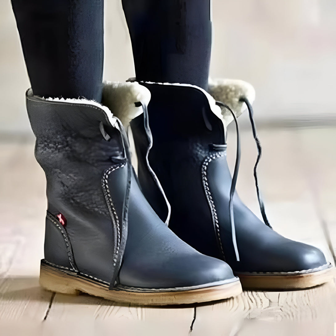 Bottines Femme Lacets Fourrées Chaudes
