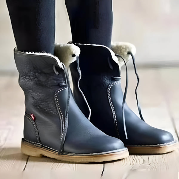 Bottines Femme Lacets Fourrées Chaudes
