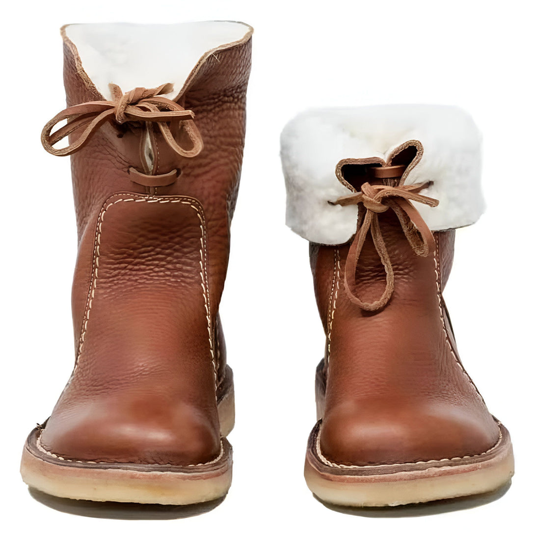 Bottines Femme Lacets Fourrées Chaudes
