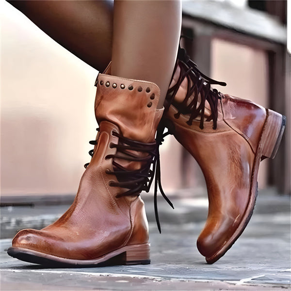 Bottines Femme Marron Lacées
