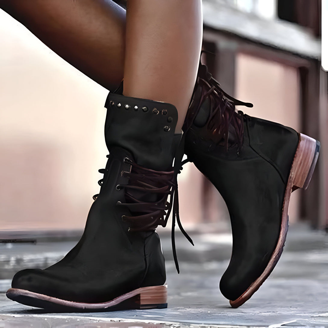 Bottines Femme Marron Lacées

