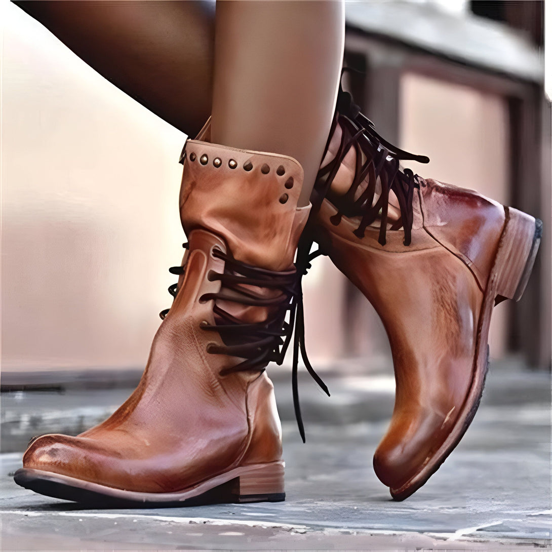 Bottines Femme Marron Lacées
