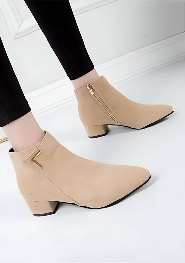 Bottines Femme Talon Petit Carré Chic
