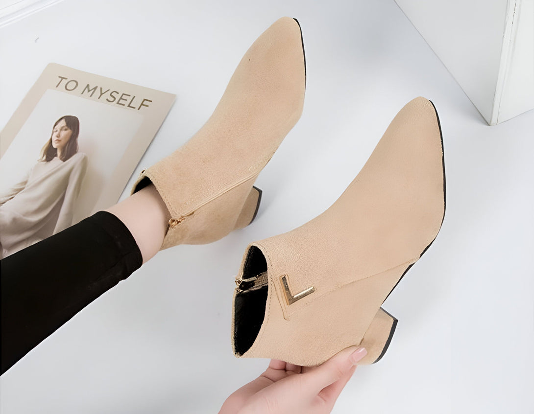 Bottines Femme Talon Petit Carré Chic
