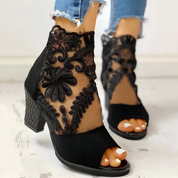 Bottines Talon Femme Dentelle Chic
