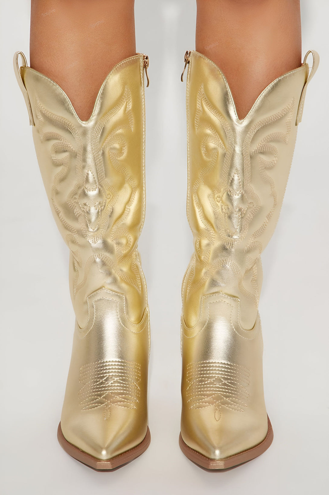 Bottines Western Femme Talon Carré Bout Pointu
