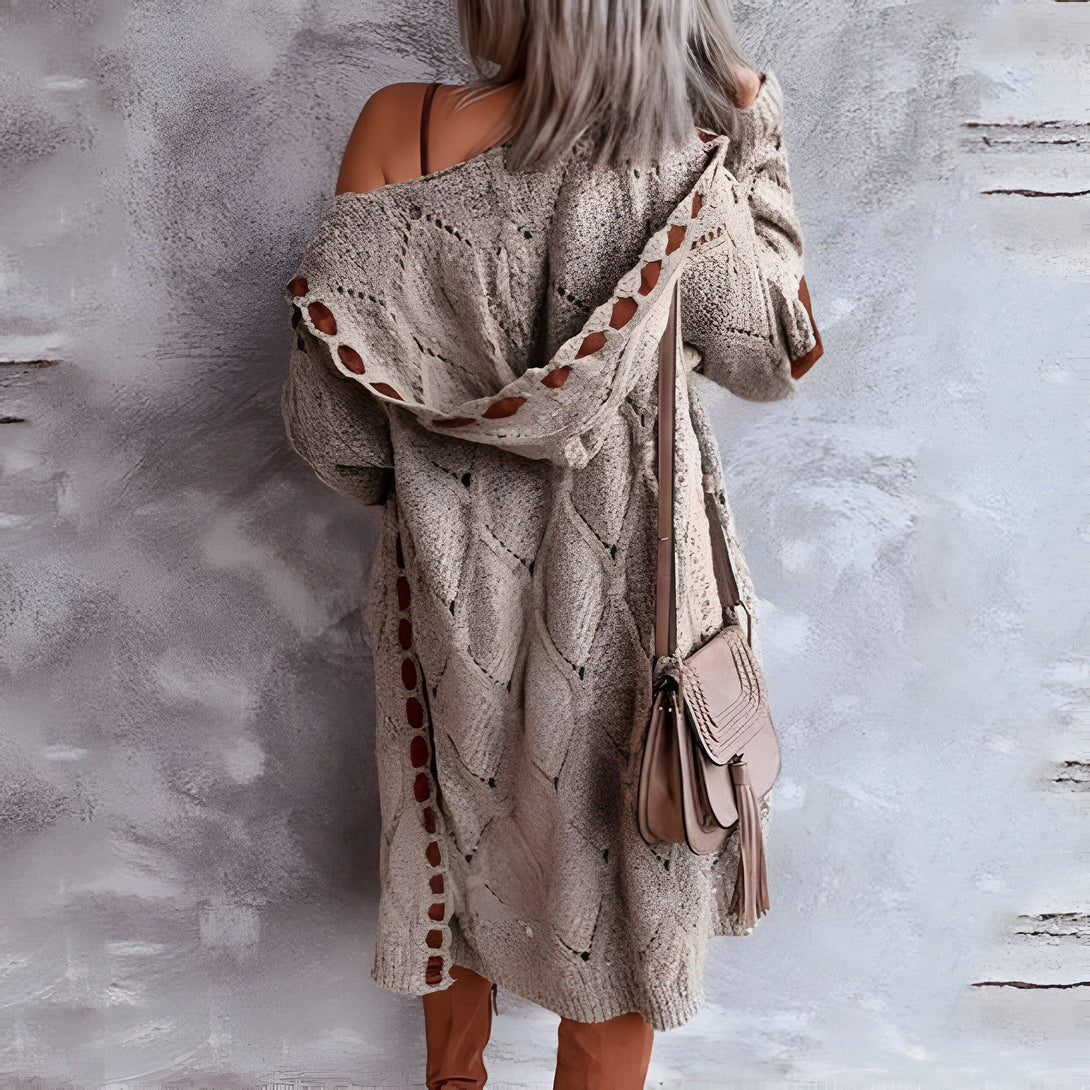 Cardigan Hiver Femme Long Manches Longues

