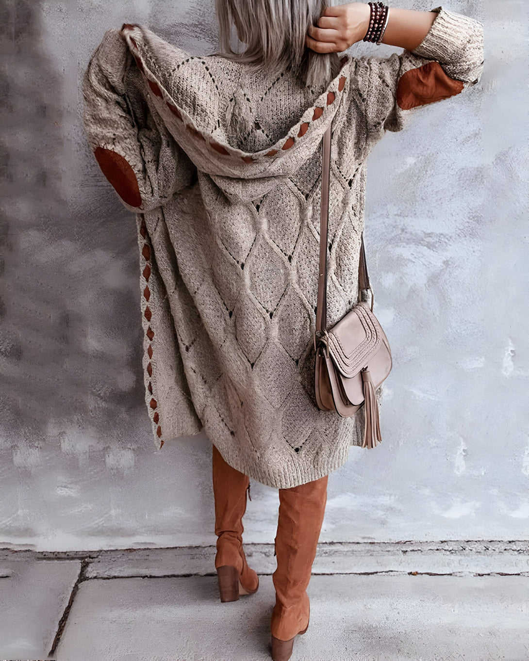 Cardigan Hiver Femme Long Manches Longues
