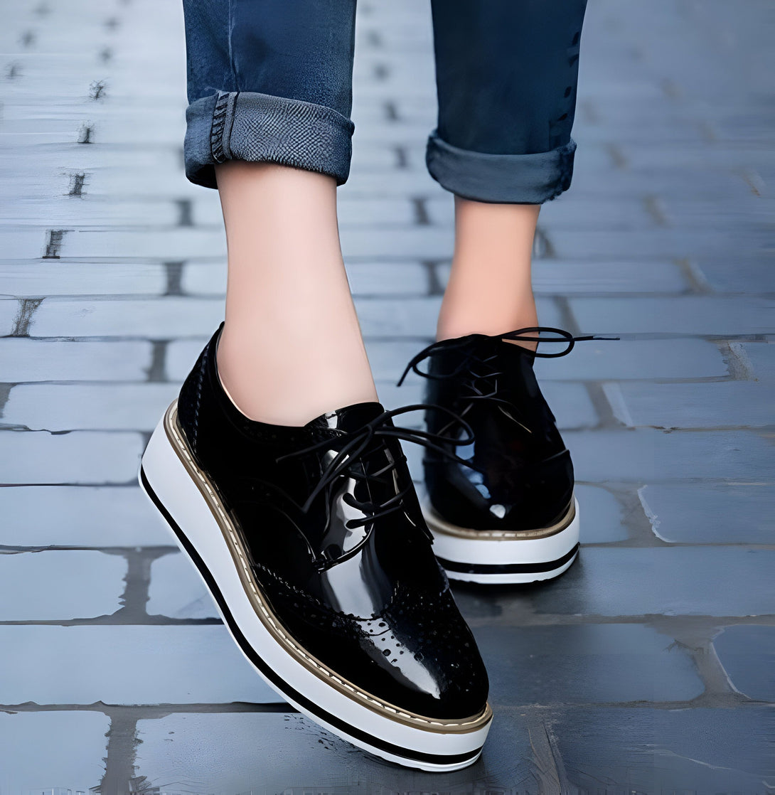 Chaussures Oxford Femme Chic Bordeaux

