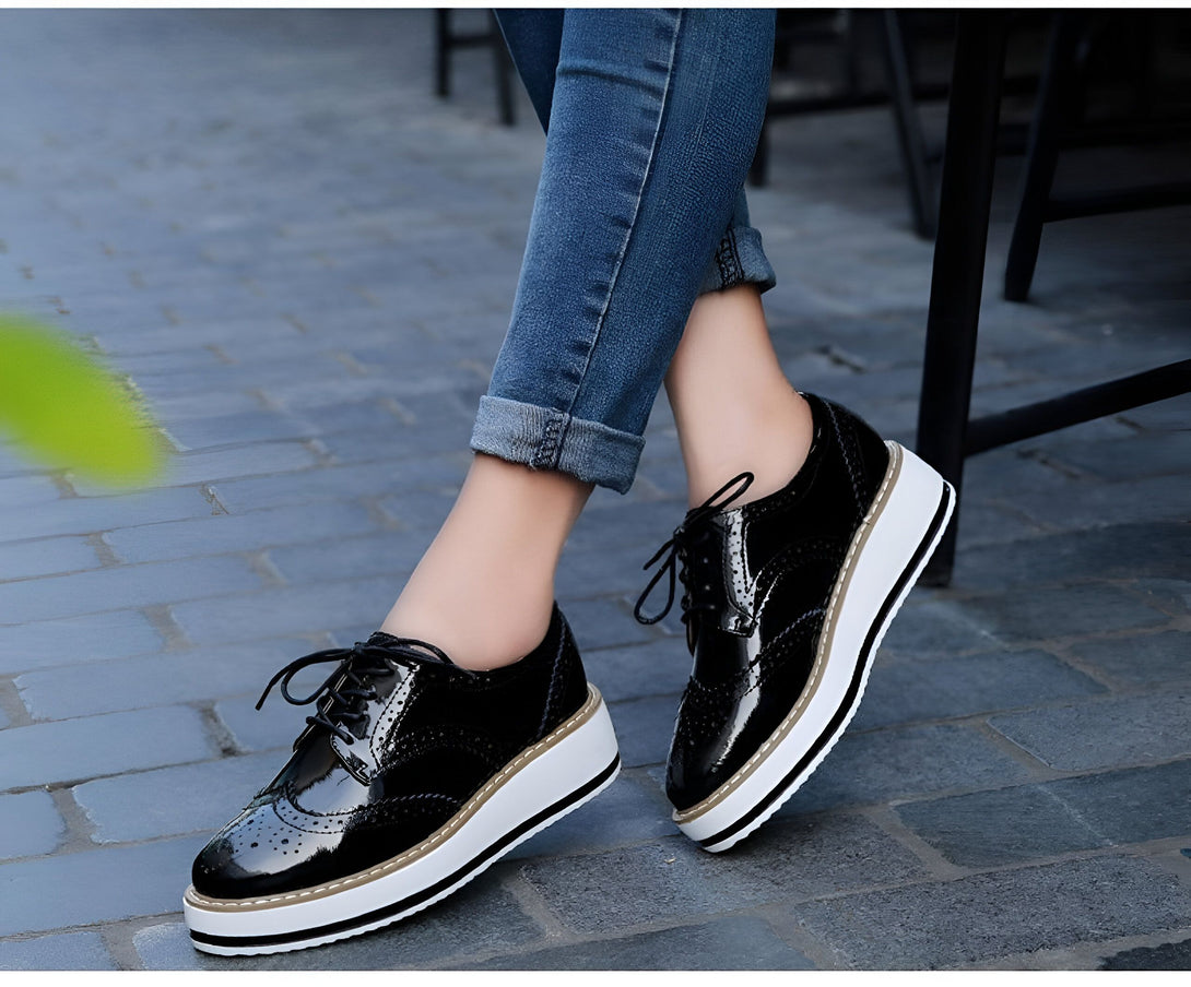 Chaussures Oxford Femme Chic Bordeaux

