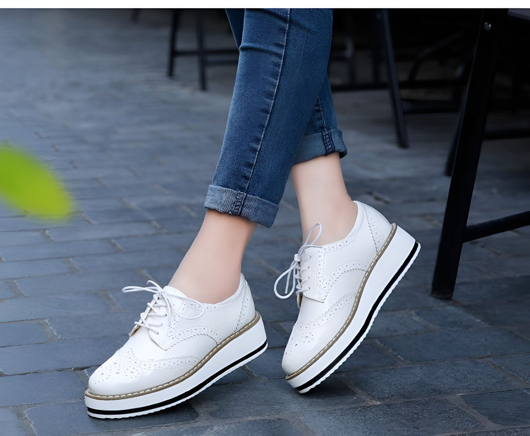 Chaussures Oxford Femme Chic Bordeaux
