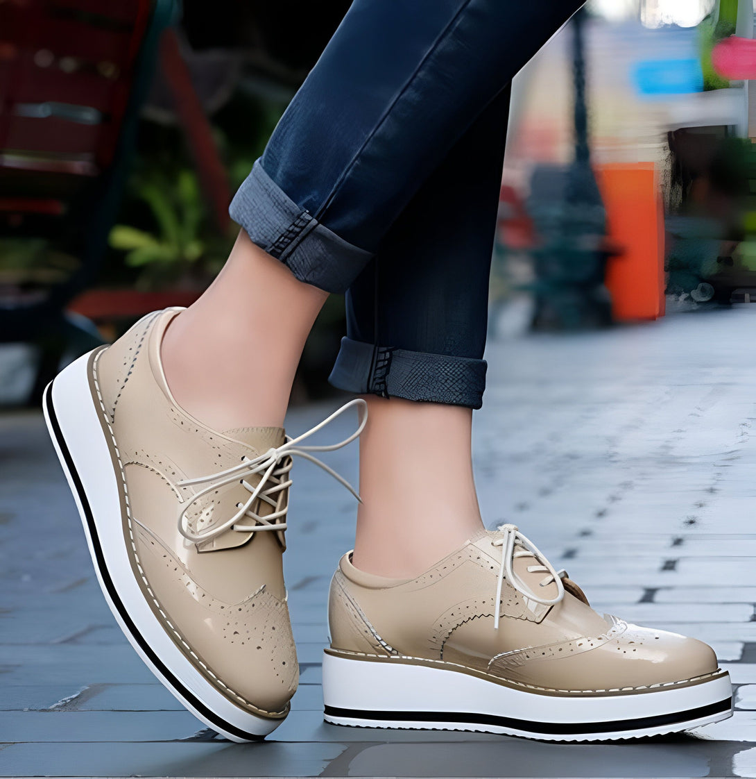 Chaussures Oxford Femme Chic Bordeaux
