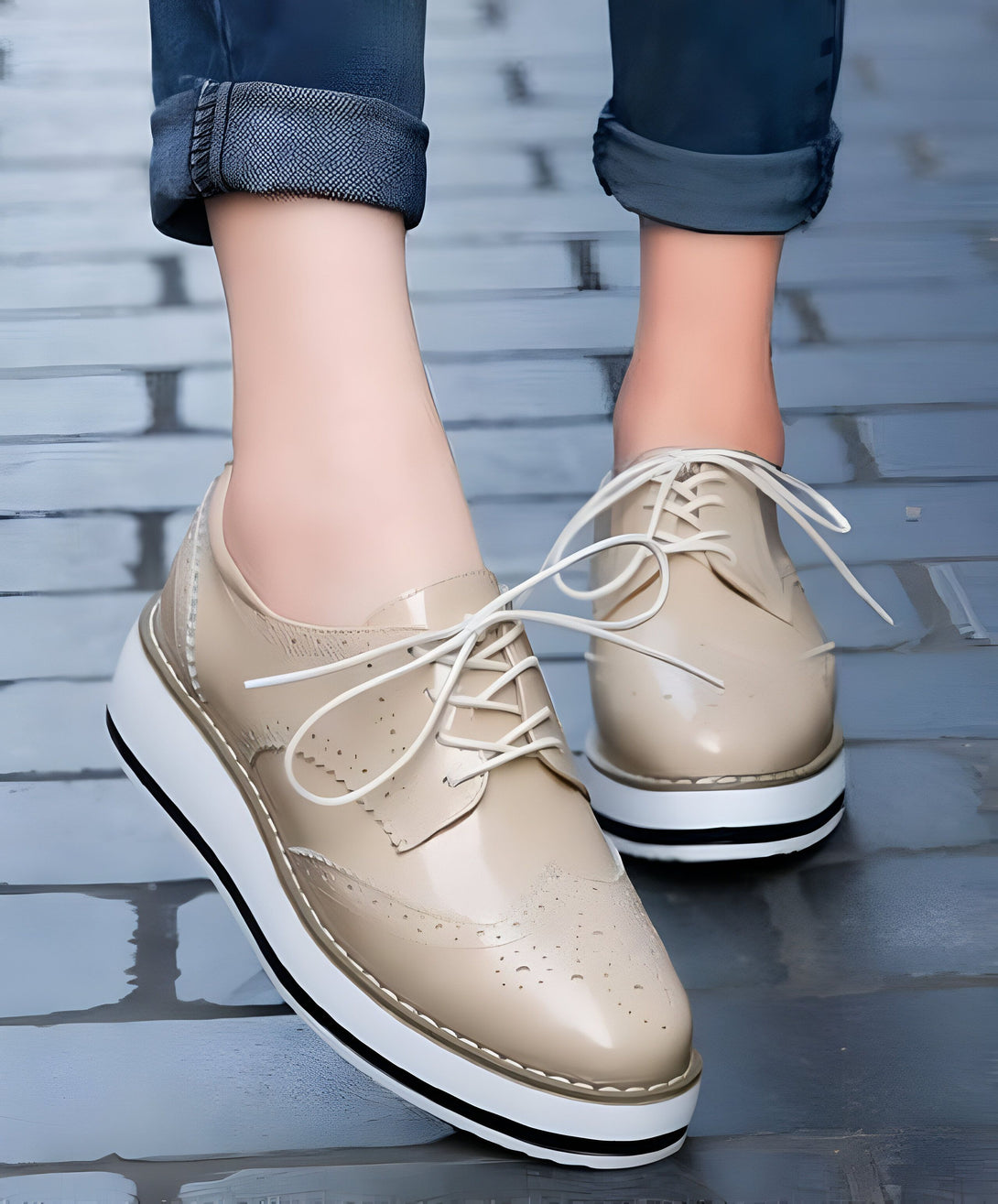 Chaussures Oxford Femme Chic Bordeaux
