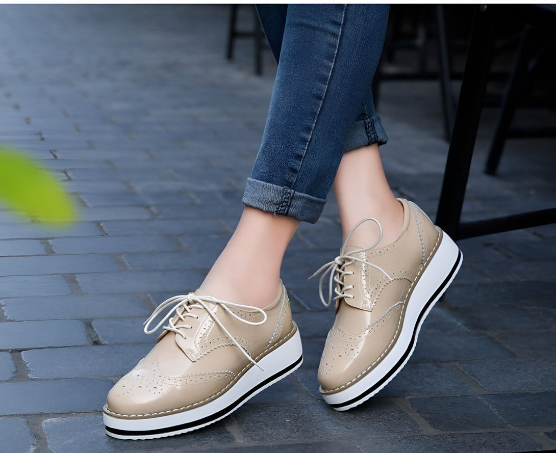 Chaussures Oxford Femme Chic Bordeaux
