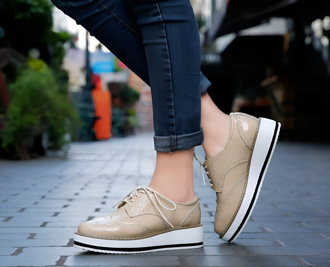 Chaussures Oxford Femme Chic Bordeaux
